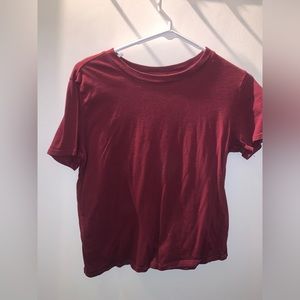 maroon shirt